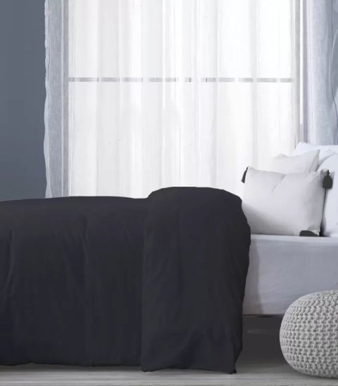 ציפה לשמיכה זוגית ג'רסי 100% כותנה 200x220 ס"מ מבית Homestyle – שחור