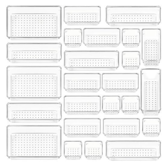 סט 25 ארגוניות אקריליות למגירה HomeSet