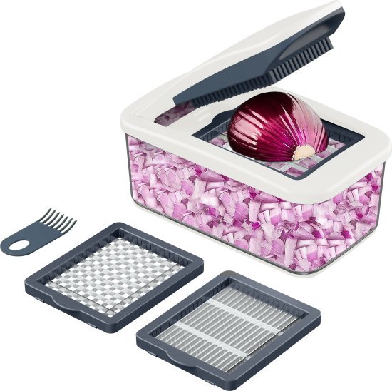 קוצץ ירקות ידני כולל 3 סוגי להבים – Soltam, כחול