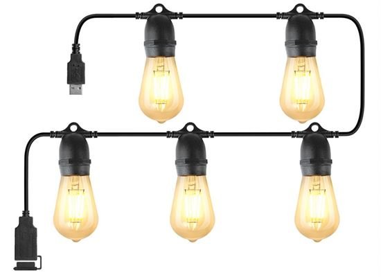 שרשרת תאורה גרילנדה 5 נורות באורך 5.6 מטר מבית Guro