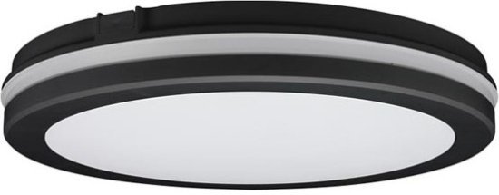 Eurolux AURA צמוד תקרה עגול 20 ס"מ 20W – גוון אור מתכוונן CCT 3000K-4000K-6000K – צבע שחור