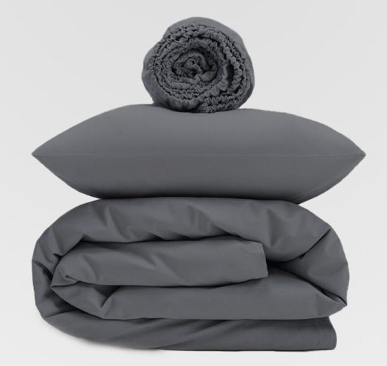 סט מצעים למיטת יחיד 90x200 ס"מ קולקציית במבוק מבית Arige Gad – אפור כהה