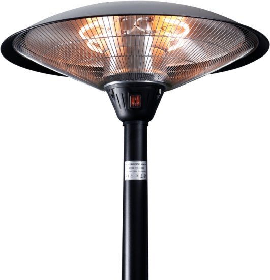 פטריית חימום חשמלית מתכווננת 1500W / 3000W + כיסוי מבית Amgazit - בגימור שחור