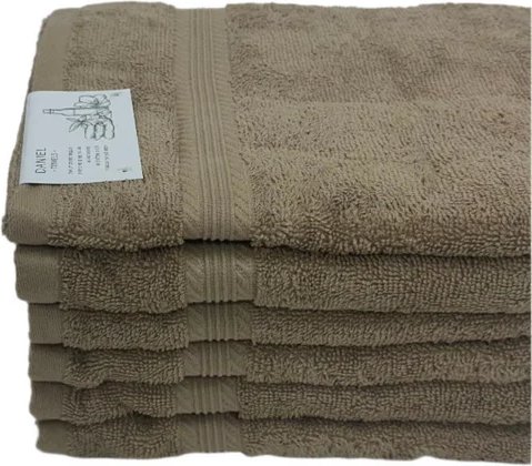 סט 6 מגבות פנים 100% כותנה 50x90 ס"מ קולקציית דניאל מבית Arige Gad – חום בהיר