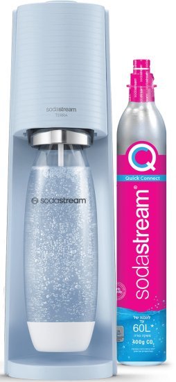 מכשיר סודה + מיכל גז + בקבוק 1 ליטר – Sodastream Terra, כחול