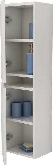 ארונית אמבטיה לתליה 2 דלתות ומדף דגם Iris מבית Tudo Design - צבע לבן