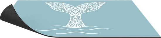 שטיח אמבטיה עם פטנט ספיגה 50×80 ס"מ דגם Art Whale Tail מבית Fennoma – צבע טורקיז