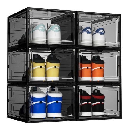 קופסה קשיחה לאחסון נעליים HomeSet Model שחור