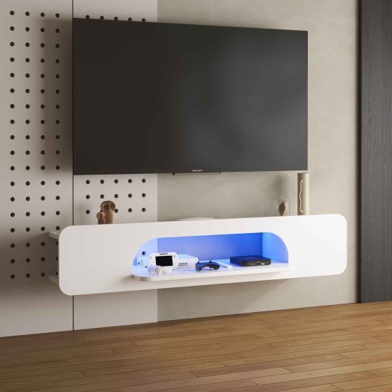 מזנון טלוויזיה צף 146 ס״מ Queens StarShop לבן