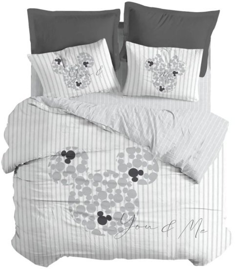 סט מצעים 3 חלקים ג'רסי 100% כותנה 90x200 ס"מ מבית Homestyle – Disney Together Forever