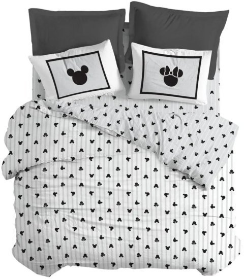 סט מצעים 3 חלקים ג'רסי 100% כותנה 120x200 ס"מ מבית Homestyle – Mickey and Minnie