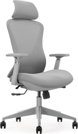 כיסא אורטופדי פרימיום ארגונומי מתכוונן עם תומך ראש דגם Ella מבית Ergotop - צבע אפור