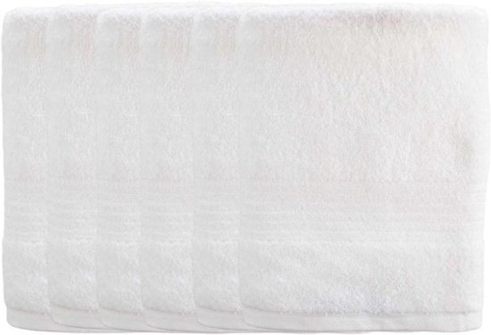 6 מגבות גוף 100% כותנה 70x130 ס"מ סדרת Classico מבית Vardinon – לבן