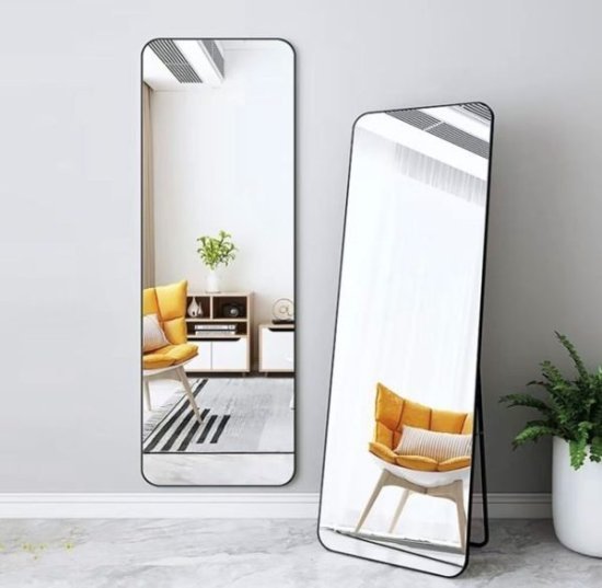 מראת גוף מלבנית 160x50 ס"מ HomeSet מסגרת שחורה