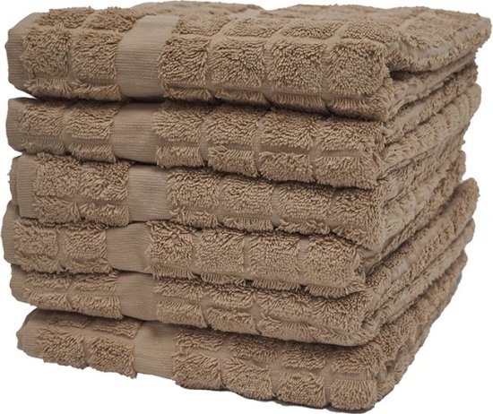 סט 6 מגבות פנים 100% כותנה 50x90 ס"מ קולקציית מאיה מבית Arige Gad – בז'