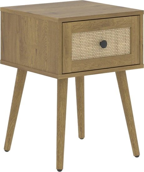 שידת לילה בגימור ראטן דגם 3076 מבית Step Up - צבע אלון