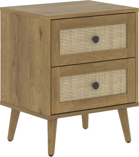 שידת לילה בגימור ראטן דגם 3075 מבית Step Up - צבע אלון