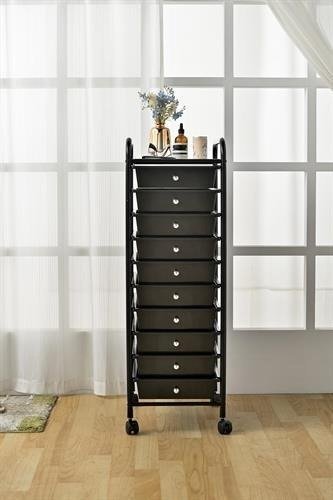 סידורית ניידת 10 מגירות Honey Can Do - צבע שחור