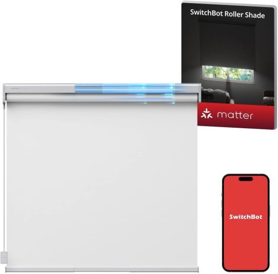 וילון גלילה חכם SwitchBot Roller Shade מידה M 80-110 סמ צבע לבן