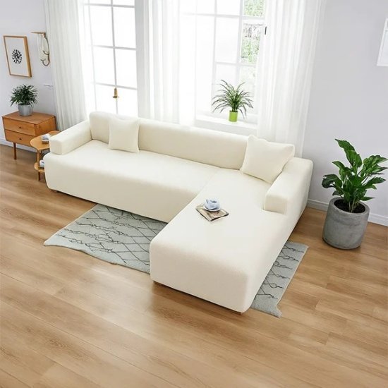 כיסוי סלון פינתי עם שזלונג צד שמאל דגם ויטה מבית Arige Gad – שנהב