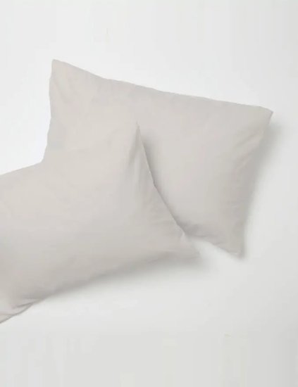 זוג ציפיות לכרית סאטן 100% כותנה 50x70 ס"מ דגם בית מלון מבית ערד טקסטיל – צבע קרם