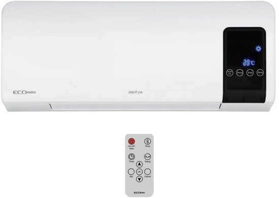 מזגנית חימום לתלייה עם שלט רחוק וטיימר ECO EURO HAH-2005 2000W - צבע לבן