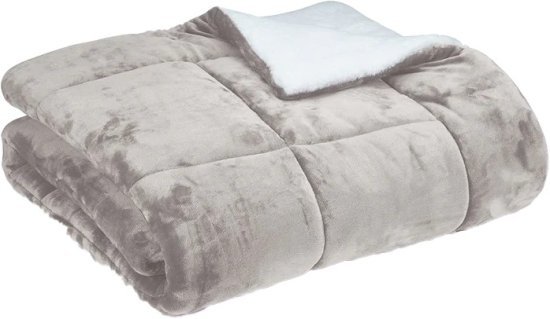 שמיכת חורף יחיד מיקרופלנל 150x200 ס"מ דגם מורנו מבית Homestyle – צבע אפור בהיר