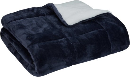 שמיכת חורף זוגית מיקרופלנל 220x200 ס"מ דגם מורנו מבית Homestyle – כחול כהה