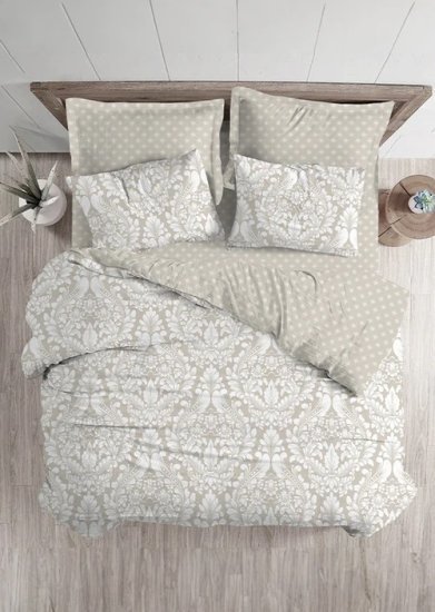 סט מצעים 6 חלקים פרקל 100% כותנה 160x200 ס"מ סדרת Exclusive דגם אלינה מבית Homestyle