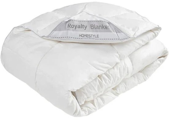 שמיכת פוך פלומה 100% כותנה 220x200 ס"מ דגם רויאלטי מבית Homestyle – לבן