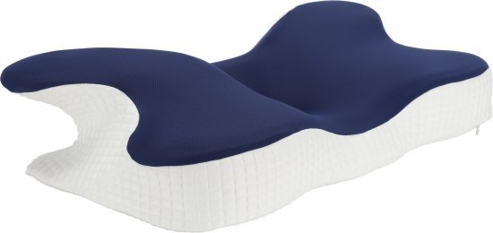 כרית ארגונומית לצוואר מבית Brateck – כחול לבן