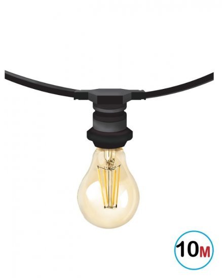 10 מטר גרלנדה עם 10 בתי נורה E27 (ללא נורות) Omega