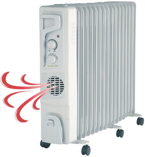 רדיאטור 16 צלעות Jumbo טורבו עם מתקן אדים ומפזר חום מובנה Gold Line 3000W + 450W ATL-2016T