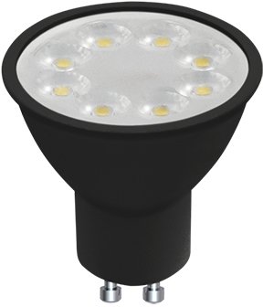 נורת LED שחור דקרויקה ניתנת לעמעום Eurolux 8W GU10 – גוון אור 2900K