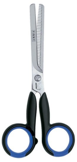 מספריים מקצועיים לדילול שיער 15 ס''מ 42 שיניים דגם Finny מבית Kretzer Solingen - צבע כחול / שחור