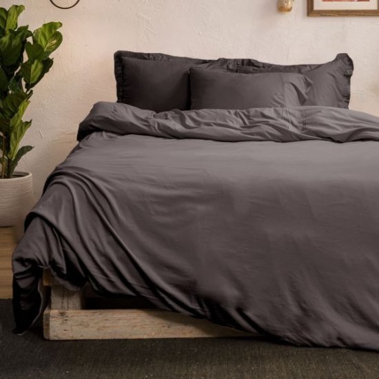 ציפה לשמיכה זוגית ג'רסי 100% כותנה 200x220 ס''מ מבית Vardinon - אפור כהה