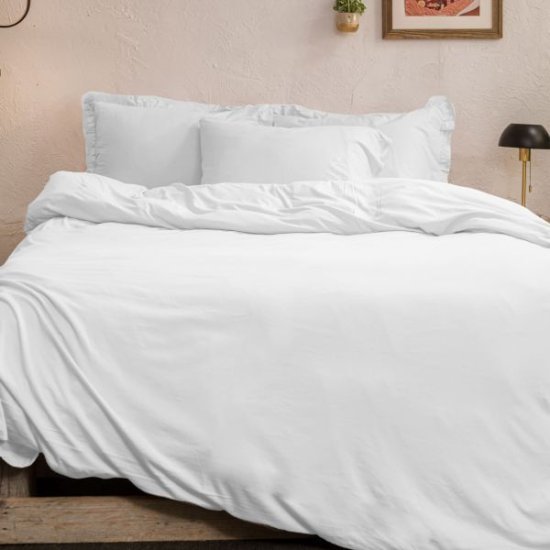 ציפה לשמיכה זוגית ג'רסי 100% כותנה 200x220 ס''מ מבית Vardinon - לבן