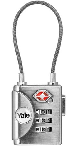 מנעול קומבינציה אנקול גמיש  Yale - מאושר תקן TSA לטיסות - צבע ניקל
