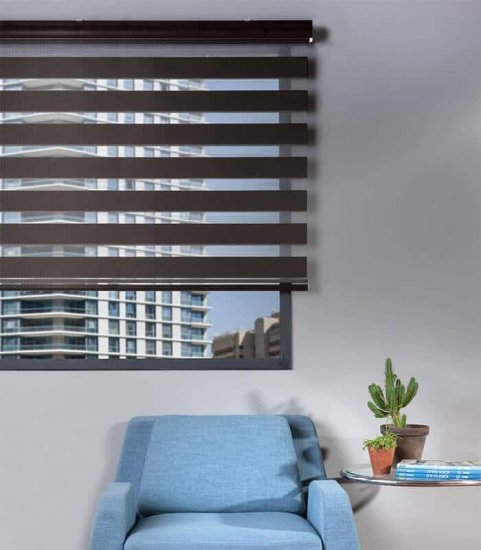 וילון זברה עם קרניז תואם 80X160 ס''מ Homestyle - אפור