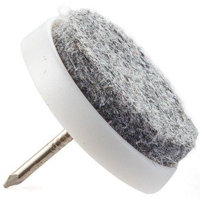 תחתיות לבד לרהיטים עם מסמר 20 מ''מ מבית זרועות שיח - כמות 12 יחידות באריזה - לבן