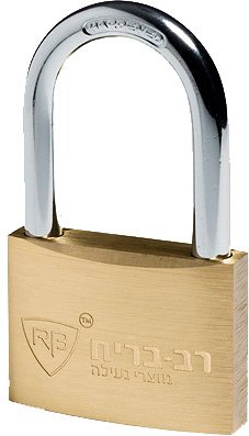 מנעול תליה מפליז אוזן בינונית רוחב 40 מ''מ עם 2 מפתחות רב בריח