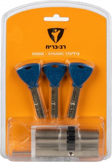 צילינדר גלגל 33+44 מ''מ Dynamic עם 5 מפתחות רב בריח