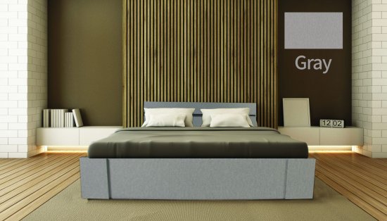 מיטה זוגית 140x190 דגם 7001 עץ דחוס + מזרן מתנה מבית Olympia - צבע מלמין אפור