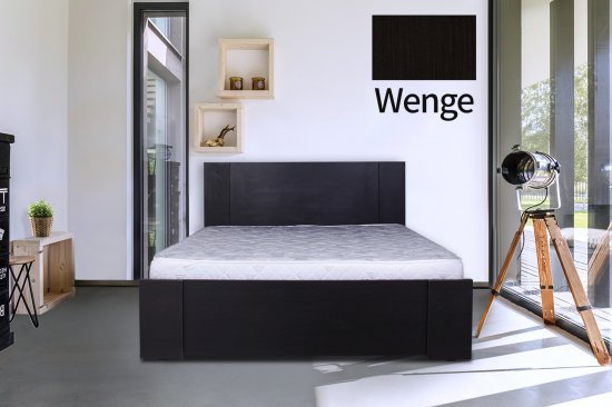 מיטה זוגית 140x190 דגם 7010 עץ דחוס + מזרן מתנה מבית Olympia - צבע מלמין וונגה