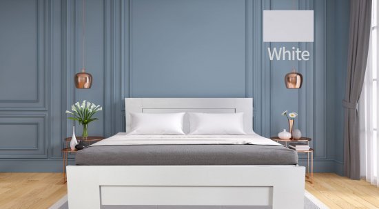 מיטה זוגית 140x190 דגם 7025 עץ דחוס + מזרן מתנה מבית Olympia - צבע מלמין לבן