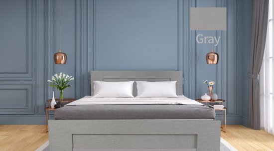 מיטה זוגית 140x190 דגם 7025 עץ דחוס + מזרן מתנה מבית Olympia - צבע מלמין אפור