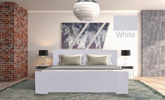 מיטה זוגית 140x190 דגם 7026 עץ דחוס + מזרן מתנה מבית Olympia - צבע מלמין לבן