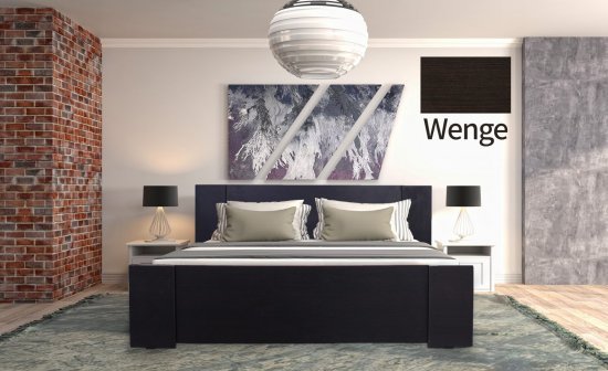 מיטה זוגית 140x190 דגם 7026 עץ דחוס + מזרן מתנה מבית Olympia - צבע מלמין וונגה