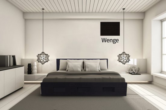 מיטה זוגית 140x190 דגם 7015 עץ דחוס + מזרן מתנה מבית Olympia - צבע מלמין וונגה