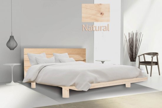 מיטה זוגית 140x190 דגם 5013 עץ מלא + מזרן מתנה מבית Olympia - צבע טבעי